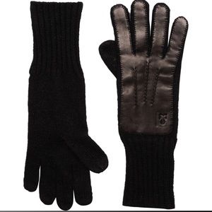 NWT Frye Leather Patch Knit Gloves